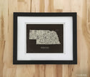 Nebraska License Plate Poster – Cream on Brown Background