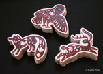 Folk Art Sticker Trio