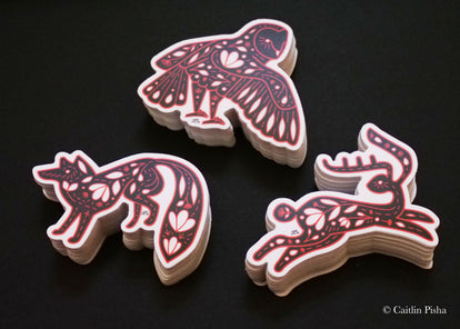 Folk Art Sticker Trio