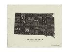 South Dakota License Plate Poster – Warm Black on Cream Background