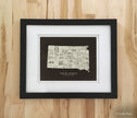 South Dakota License Plate Poster – Cream on Brown Background
