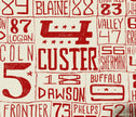 Nebraska License Plate Poster – Cream on Red Background