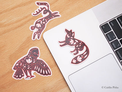 Folk Art Sticker Trio