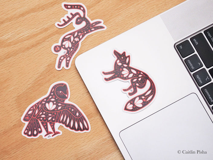 Folk Art Sticker Trio