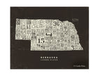 Nebraska License Plate Poster – Cream on Brown Background