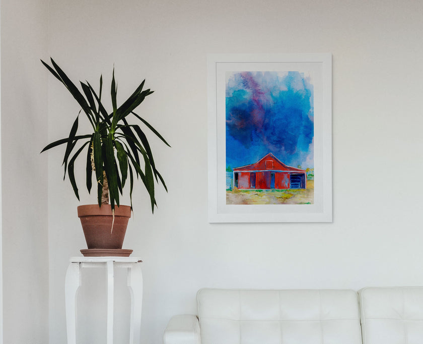 Hiding – Red Barn Fine Art Print