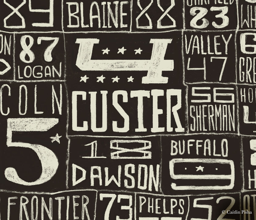 Nebraska License Plate Poster – Warm Black on Cream Background