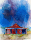 Hiding – Red Barn Fine Art Print