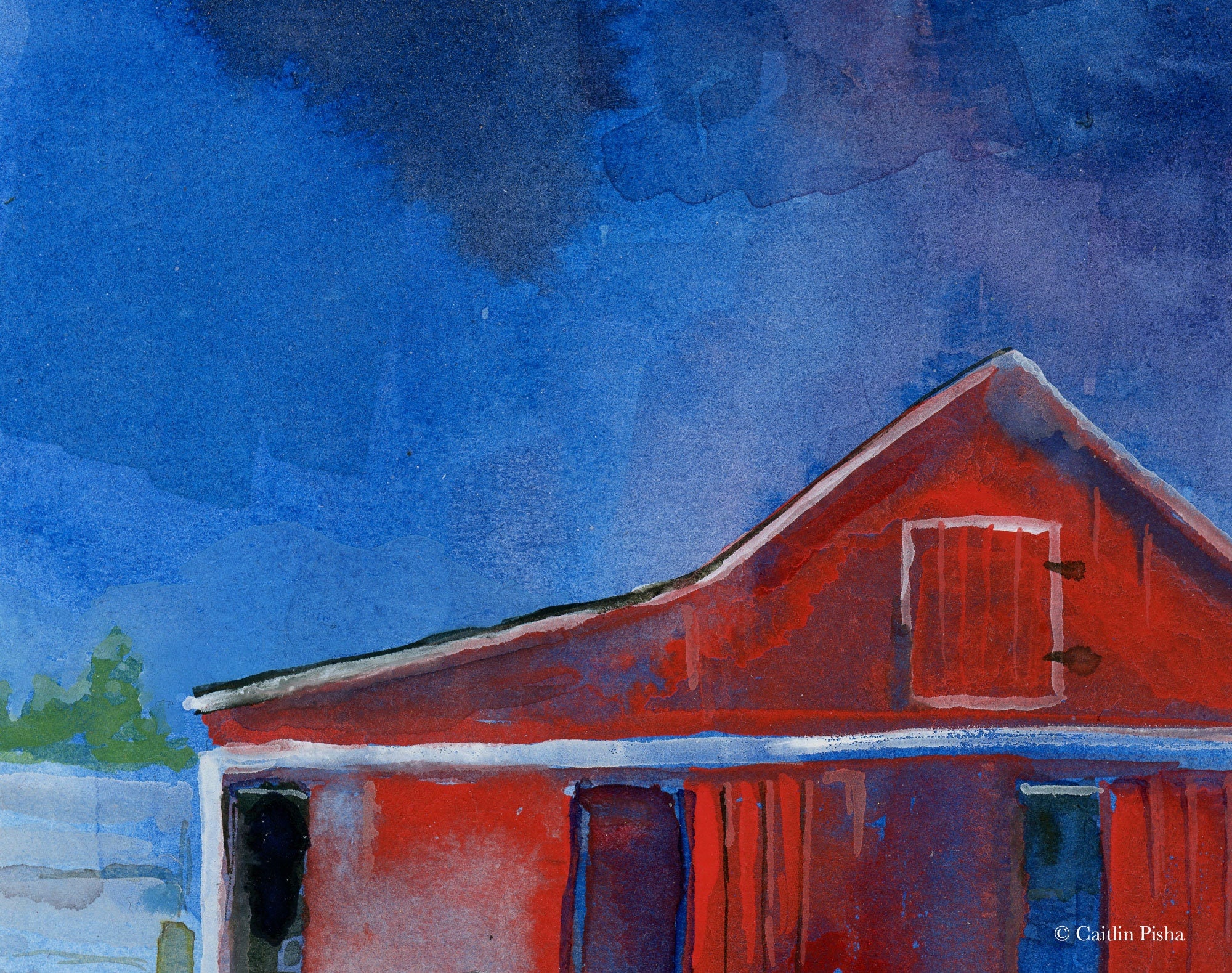 Hiding – Red Barn Fine Art Print