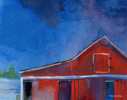 Hiding – Red Barn Fine Art Print